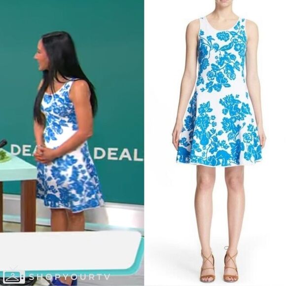 Milly Dresses & Skirts - Milly White and Blue Floral Mini Dress